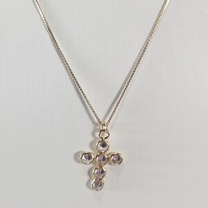 Dyadema Sterling Silver Cross Necklace Women Gold Vermeil 925 Italy Jewelry